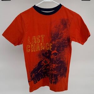 Ruff Hewn boys orange short sleeve t-shirt “dirt bike” size M.